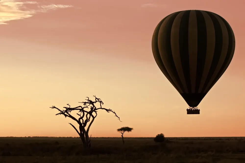 Hot-air balloon over the Serengeti